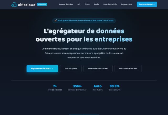 OktoCloud Open Data : les données publiques françaises dans une seule API